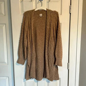 a new day Cable Knit Open-Front Cardigan - Brown